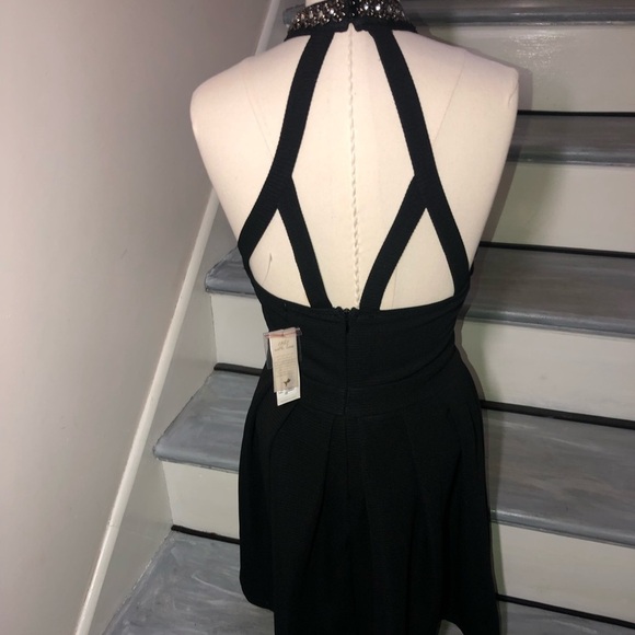 Francesca’s mini dress with Jewel collar Black new Small - Picture 3 of 8